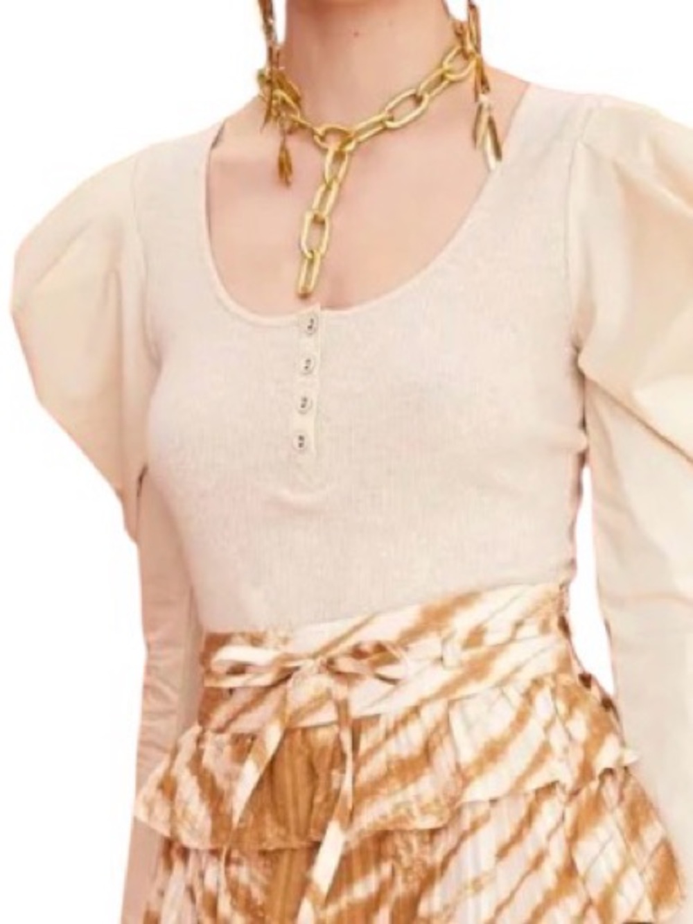 ULLA JOHNSON POPLIN STYLE SLEEVES TOP SIZE L